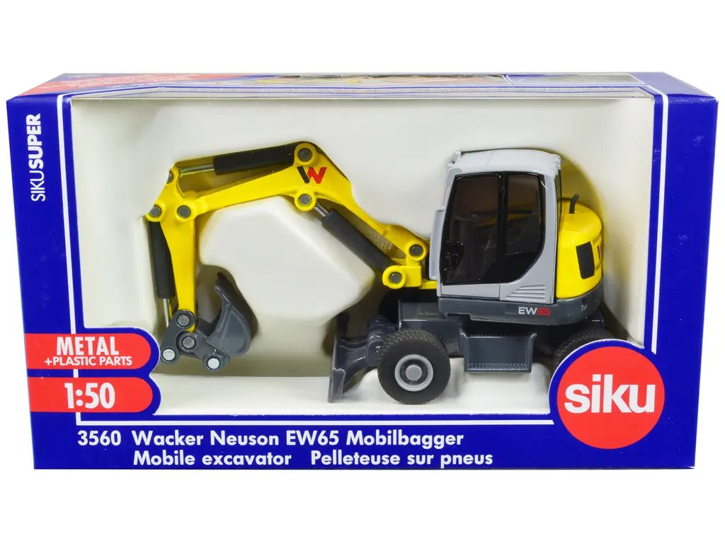 Wacker Neuson EW65 Mobile Excavator Yellow and Gray 1/50 Diecast Model by Siku 4 Wacker Neuson EW65 Mobile Excavator Yellow and Gray 1/50 Diecast Model by Siku - Image 4