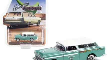 1955 Chevrolet Nomad Green with White Top "Holley Speed Shop" "Estate Wagons" Series 7 1/64 Diecast Model Car by Greenlight