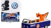 1969 Volkswagen Double Cab Pickup Tow Truck Diecast - Blue & White Union 76 by Greenlight