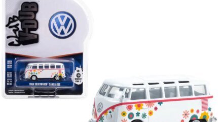 1964 VW Type 2 Samba Bus 'Flower Power' Diecast Model - Club Vee V-Dub Series 17 by Greenlight