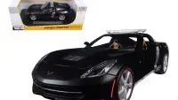 2014 Chevrolet Corvette C7 Stingray Police Matt Black 1/18 Diecast Model by Maisto