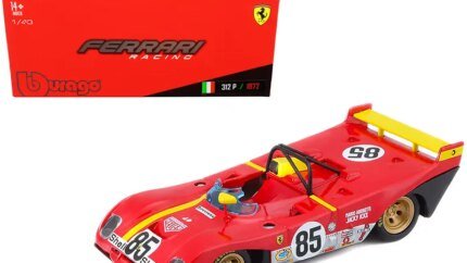 Ferrari 312P #85 Diecast Model - Jacky Ickx & Mario Andretti 1972 Watkins Glen 1/43 by Bburago