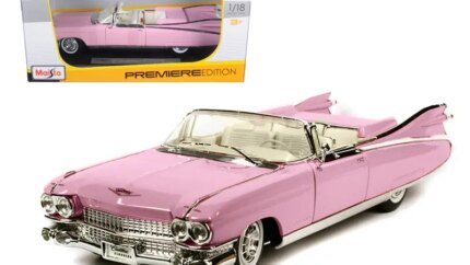 1959 Cadillac Eldorado Biarritz Convertible Pink 1/18 Diecast Model by Maisto