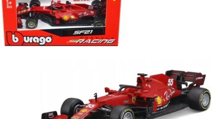 Ferrari SF21 #55 Carlos Sainz 1/43 Diecast Model - 2021 F1 Championship by Bburago