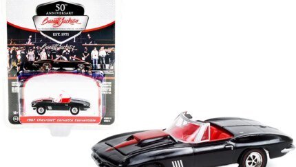 1967 Chevrolet Corvette Convertible Diecast Model - Barrett Jackson Edition by Greenlight 1/64 - Black with Red Stripe