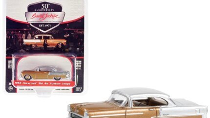1955 Chevrolet Bel Air Custom Coupe Diecast - Rose Gold & Silver, Barrett Jackson Edition by Greenlight