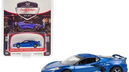 2020 Chevrolet Corvette C8 Stingray 2LT Rapid Blue 1/64 Diecast Model - Barrett Jackson Scottsdale Edition by Greenlight