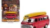 1969 Ford Club Wagon Van Red with Canoe - Smokey Bear Series 1: 1/64 Diecast Model by Greenlight