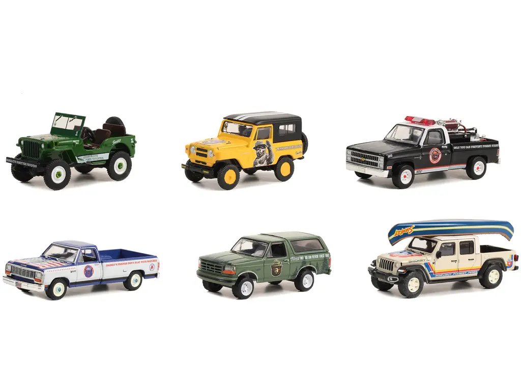 Smokey Bear Series 2: Set of 6 Greenlight 1/64 Diecast Model Cars