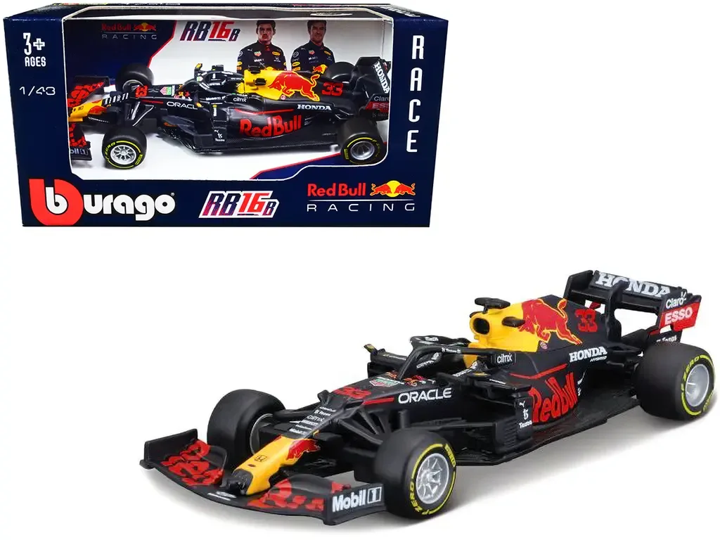 Honda RB16B Max Verstappen #33 Red Bull Racing 2021 F1 1/43 Diecast Model by Bburago
