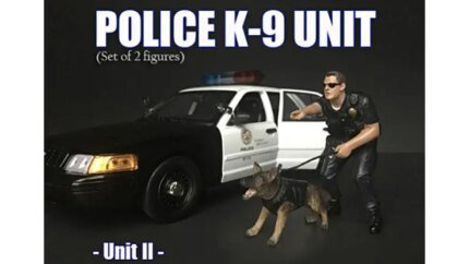 1/18 Scale Police Officer & K9 Dog Unit II Figure by American Diorama