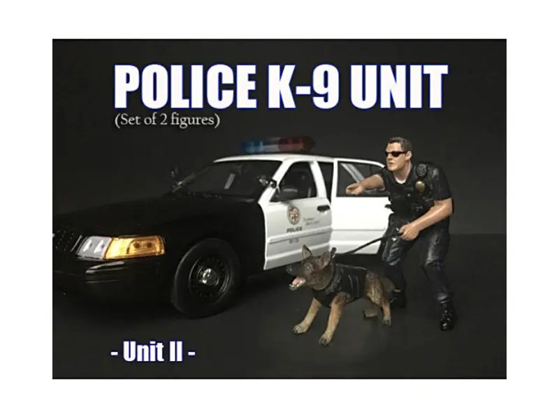 1/18 Scale Police Officer & K9 Dog Unit II Figure by American Diorama