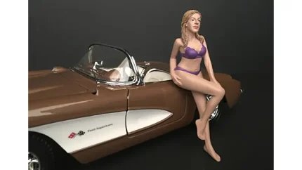 July Bikini Calendar Girl Figurine for 1/18 Scale Models - American Diorama Collectible