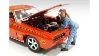 Retro Female Mechanic Figurine for 1/18 Scale Models by American Diorama
