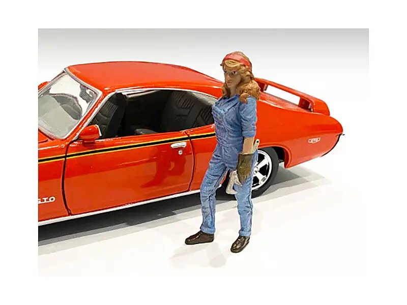 Retro Female Mechanic III Figurine for 1/18 Scale Models – American Diorama Collectible