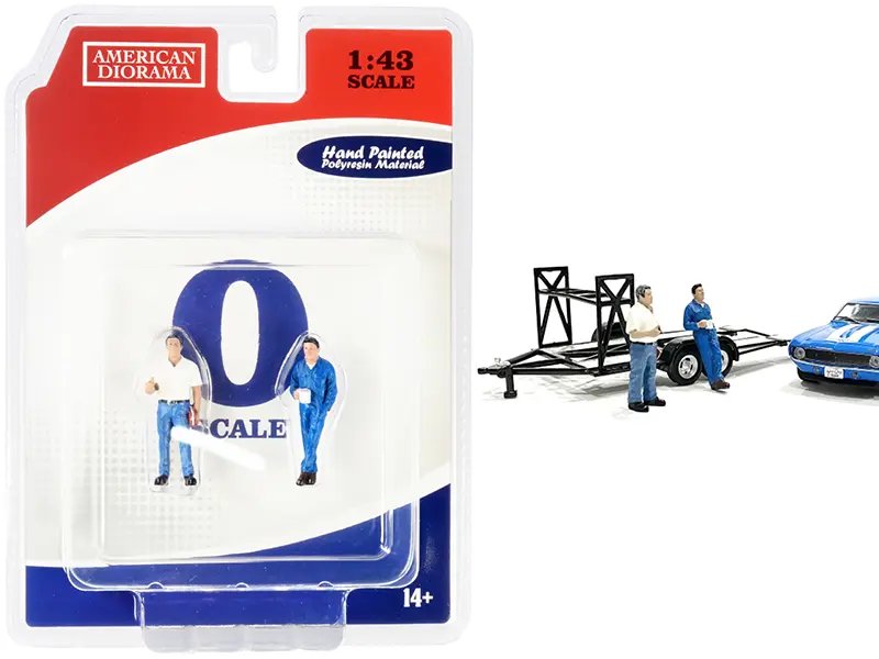 Tim and Larry Mechanics Figurines Set for 1/43 Scale Models by American Diorama