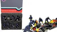 Formula One F1 Pit Crew 7 Figurine Set Team Blue for 1/43 Scale Models by American Diorama
