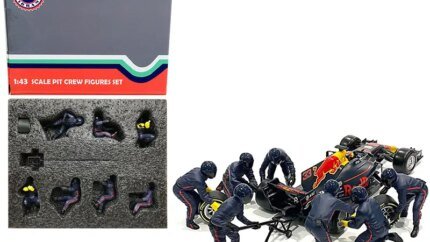 Formula One F1 Pit Crew 7 Figurine Set Team Blue Release II for 1/43 Scale Models by American Diorama
