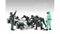 Enhance Your 1/43 Scale Models with Formula One F1 Pit Crew 7 Figure Set Team Black Release III by American Diorama