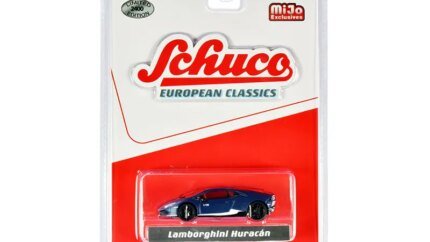 Limited Edition Lamborghini Huracan 1/64 Diecast Model - Matt Dark Blue with White Stripes by Schuco