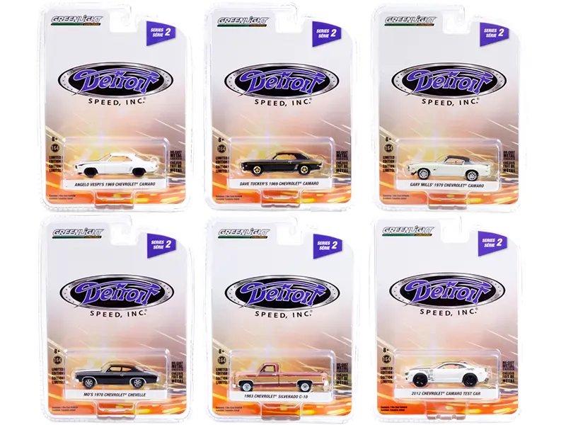 Detroit Speed Inc. Series 2 1/64 Diecast Model Cars Set by Greenlight – 6 Piece Collection