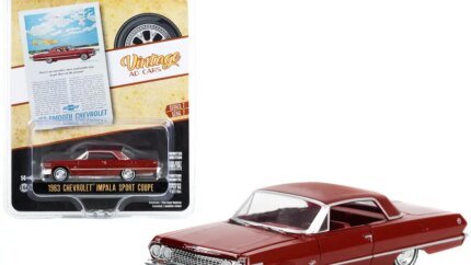 1963 Chevrolet Impala Sport Coupe Red 1/64 Diecast Model Car by Greenlight - Vintage Ad Cars Series 7