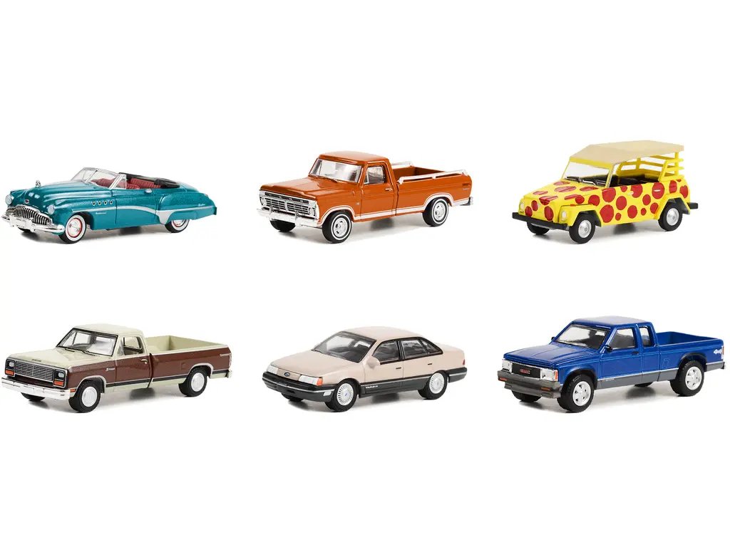 Vintage Ad Cars Series 8: Exclusive Set of 6 Greenlight 1/64 Diecast Model Cars