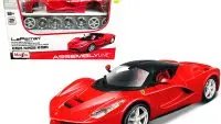 Model Kit Ferrari LaFerrari Red with Black Top (Skill 2) "Assembly Line" 1/24 Diecast Model Car by Maisto