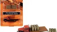1954 IH R-190 Flatbed Truck with Pure Malted Milk Drums 1/87 HO Scale Model by Classic Metal Works