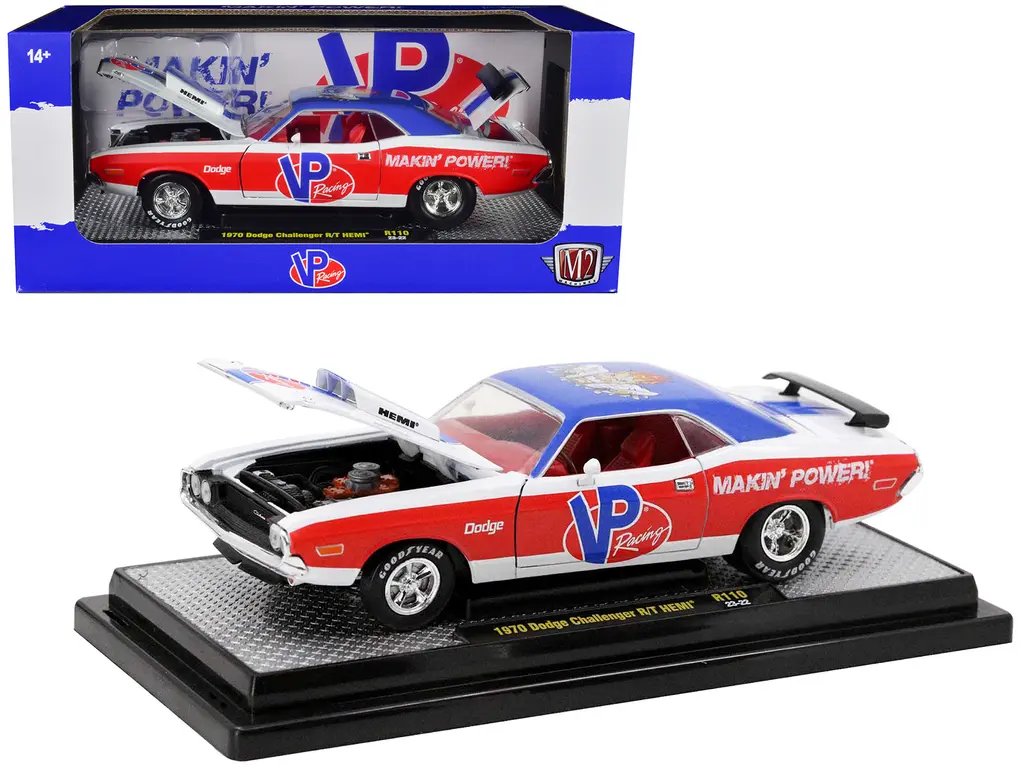 Limited Edition 1970 Dodge Challenger R/T Hemi Diecast Model – VP Racing 1/24 by M2 Machines