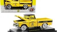 1958 Chevrolet Apache Cameo Pickup Truck "Mooneyes" Yellow and Black Limited Edition to 7000 pieces Worldwide 1/24 Diecast Model Car by M2 Machines