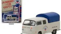 1974 Volkswagen T2 Double Cab Pickup Diecast Model 1/64 by Greenlight with Canopy Chevron