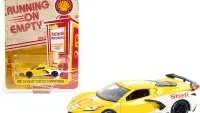 2021 Chevrolet Corvette C8 Stingray Coupe "Shell Oil" Yellow and White "Running on Empty" Series 13 1/64 Diecast Model Car by Greenlight