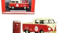 1963 Volkswagen Type 2 T1 Coca Cola Pickup Diecast Model with Vending Machine - 1/24 Scale by Motor City Classics