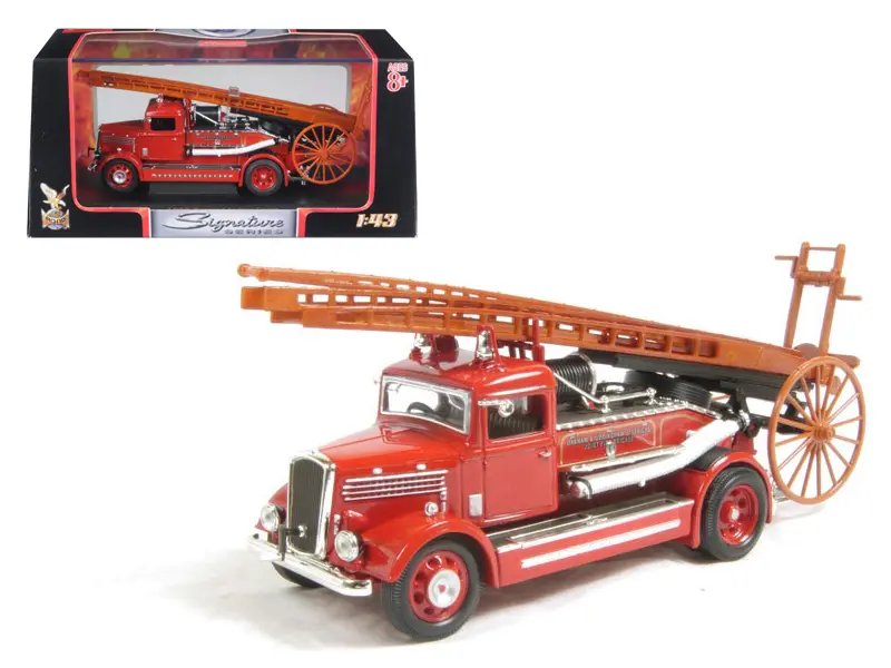 1938 Dennis Light Four Fire Engine Red 1/43 Diecast Model by Road Signature – Collectible Classic
