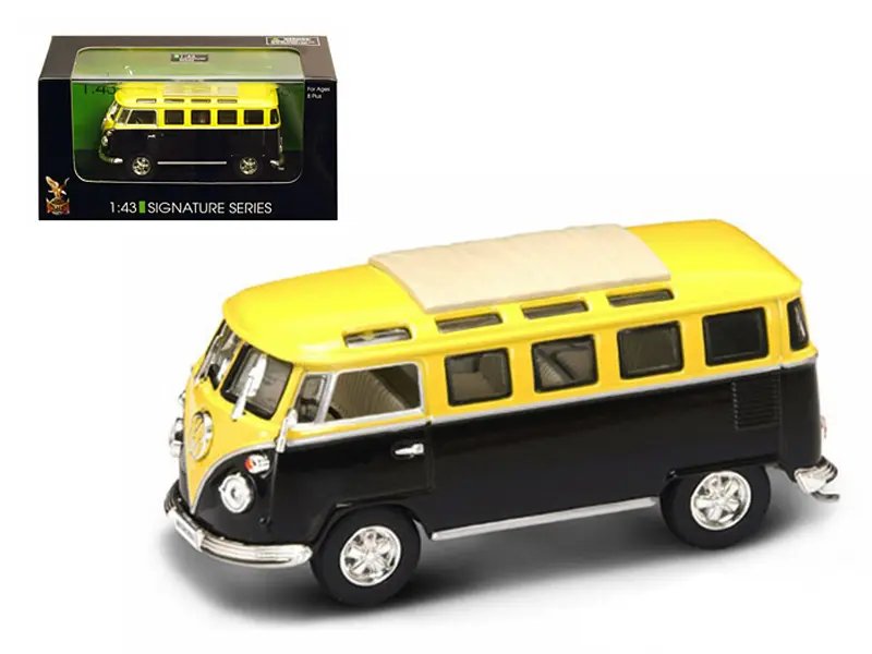 Vintage 1962 Volkswagen Microbus Van 1/43 Diecast Model – Yellow/Black by Road Signature