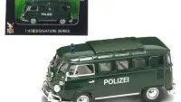 Vintage 1962 Volkswagen Microbus Police Green 1/43 Diecast Model by Road Signature