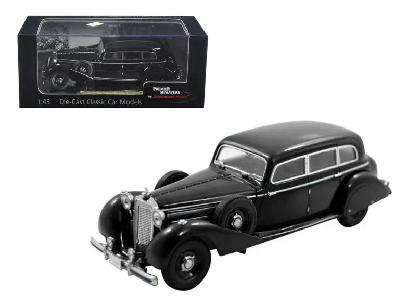 Diecast Model Cars wholesale toys dropshipper drop shipping 1938 Mercedes 770K Sedan Black 1/43 Signature Models 43701 drop shipping wholesale drop ship drop shipper dropship dropshipping toys dropshipper diecast drop shipper dropshippers. 1938 Mercedes 770K Sedan Black 1/43 Diecast Model by Signature Models - Collector's Dream