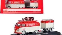 Vintage 1960 Volkswagen T1 Kombi Van & Trailer Coca Cola Diecast Model 1/43 by Motorcity Classics