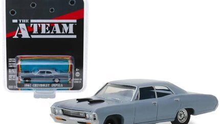 1967 Chevrolet Impala Silver Blue "The A-Team" TV Series 1/64 Diecast Model Car by Greenlight - Hollywood Series Release 23