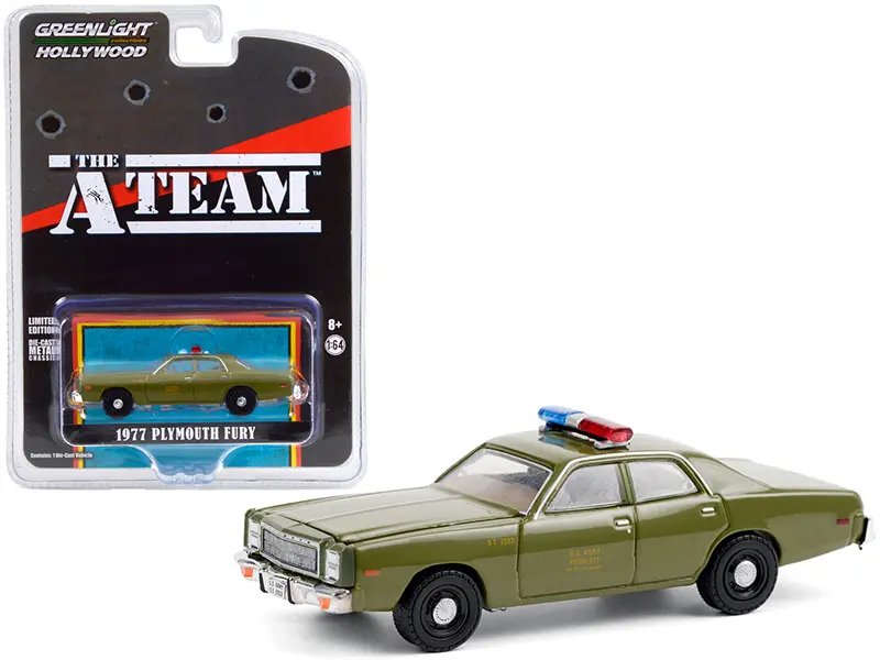 1977 Plymouth Fury U.S. Army Police Diecast – The A-Team TV Series Collectible by Greenlight
