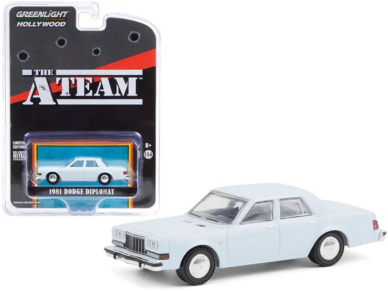 1981 Dodge Diplomat Light Blue ‘The A-Team’ TV Series 1/64 Diecast Model by Greenlight
