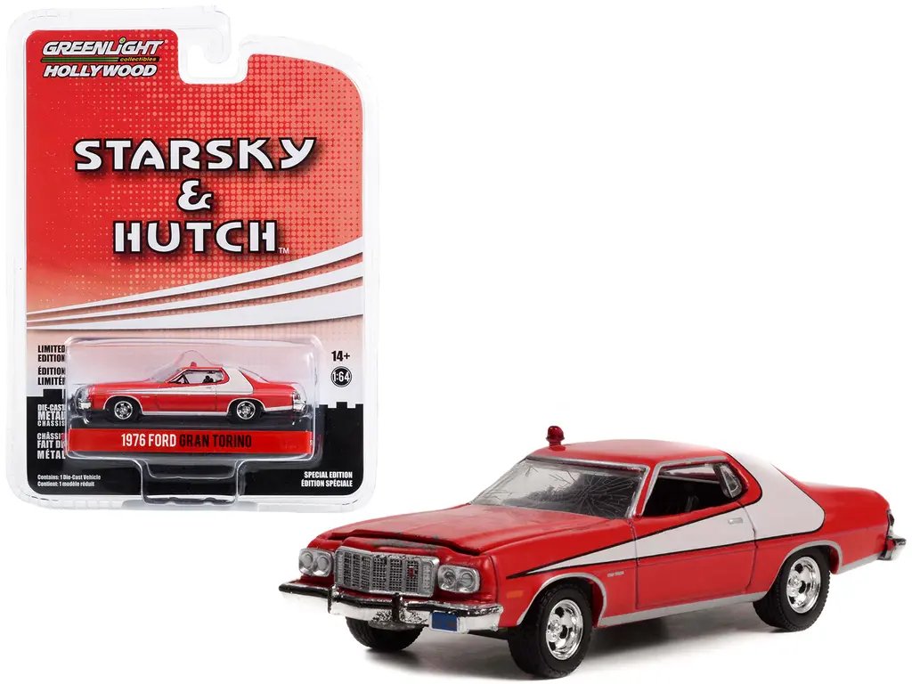 1976 Ford Gran Torino Crashed Version Diecast – Starsky and Hutch TV Series 1/64 by Greenlight