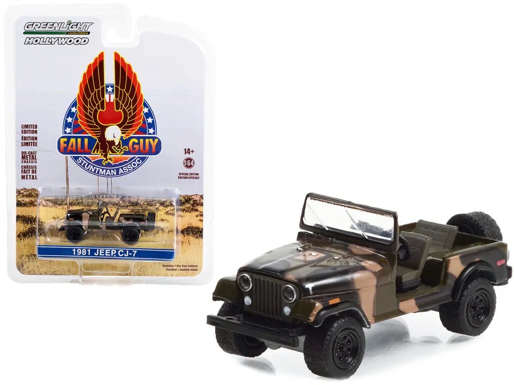 1981 Jeep CJ-7 Fall Guy Stuntman Edition 1/64 Diecast Model by Greenlight