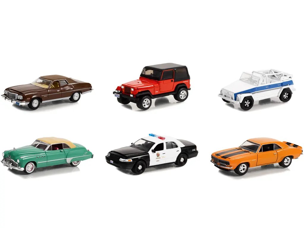 Collectible Hollywood Series 1/64 Diecast Model Cars Set of 6 by Greenlight – Release 37