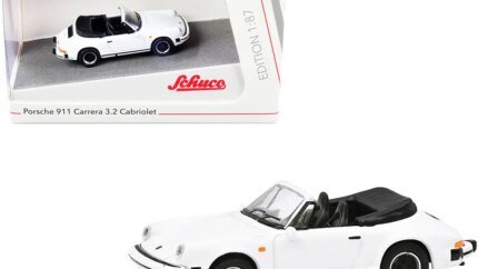 Porsche 911 Carrera 3.2 Cabriolet White 1/87 (HO) Diecast Model Car by Schuco
