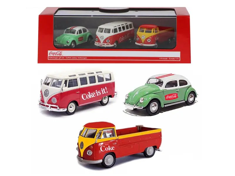 Volkswagen Coca-Cola Diecast Model Cars 1/72 Gift Set by Motorcity Classics
