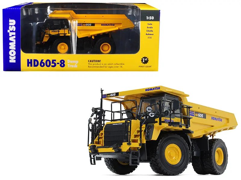 Komatsu HD605-8 1/50 Diecast Dump Truck Model by First Gear – Premium Collectible