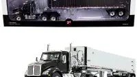 Kenworth T880 Day Cab with East Genesis End Dump Trailer 1/50 Diecast Model - Black & Chrome by First Gear