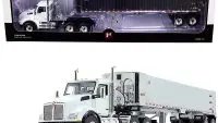 Kenworth T880 Day Cab with East Genesis End Dump Trailer 1/50 Diecast Model - White & Chrome by First Gear